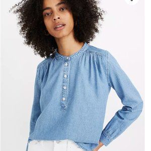 EUC | Madewell | Blue Chambray Long Sleeve Top
